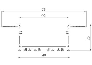 Profil LED podtynkowy P23-7 srebrny - 2m