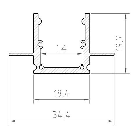 Profil LED sufitowy P25-2 srebrny - 1m Profil LED sufitowy P25-2 srebrny - 1m