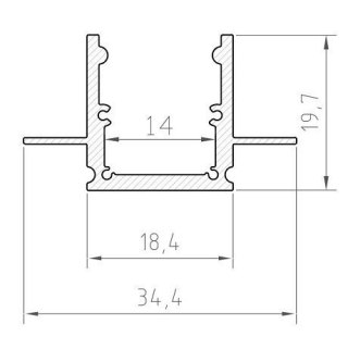 Profil LED sufitowy P25-2 srebrny - 2m