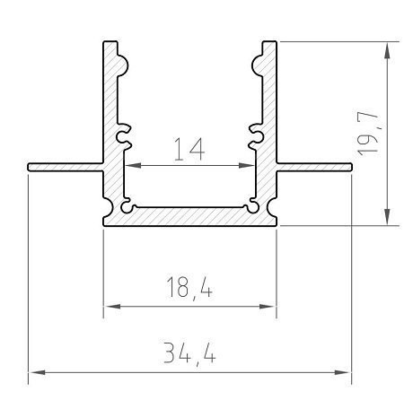Profil LED sufitowy P25-2 srebrny - 2m Profil LED sufitowy P25-2 srebrny - 2m