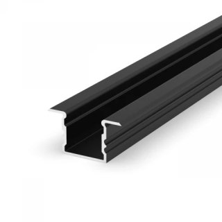 Profil LED wpuszczany P18-2 czarny - 1m