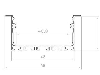 Profil LED wpuszczany P23-1 czarny - 1m