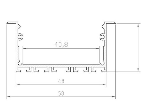 Profil LED wpuszczany P23-1 srebrny - 1m Profil LED wpuszczany P23-1 srebrny - 1m