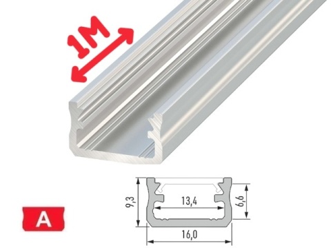 Profil LED Aluminiowy Surowy Zewnętrzny Typ A Profil LED Aluminiowy Surowy Zewnętrzny Typ A