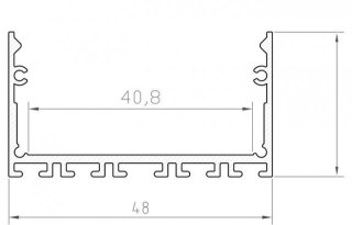 Profil architektoniczny P23-3 srebrny - 1m