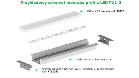 Profil hermetyczny LED P11-2 biały - 1m Profil hermetyczny LED P11-2 biały - 1m