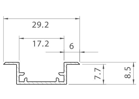 Profil hermetyczny LED P11-2 srebrny - 1m Profil hermetyczny LED P11-2 srebrny - 1m