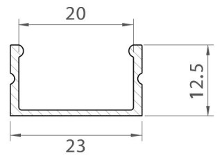 Profil nawierzchniowy LED P13-2 srebrny - 2m