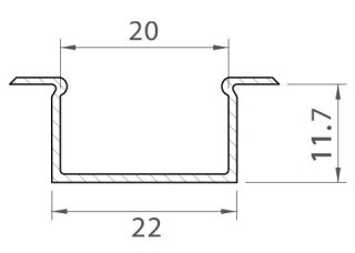 Profil podtynkowy LED P14-2 srebrny - 2m