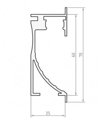 Profil przypodłogowy LED P26-1 srebrny - 2m