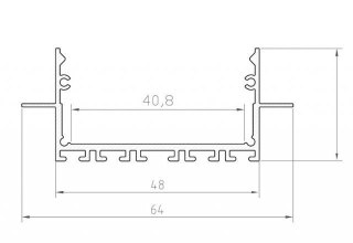 Profil sufitowy LED P23-2 srebrny - 2m