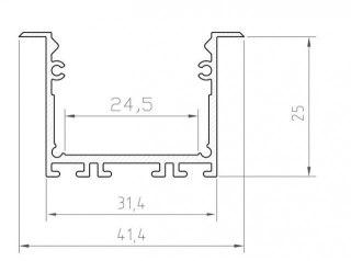 Profil wpuszczany LED P22-1 czarny - 2m
