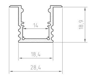 Profil wpuszczany LED P25-1 srebrny - 1m