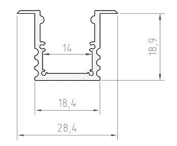 Profil wpuszczany LED P25-1 srebrny - 2m Profil wpuszczany LED P25-1 srebrny - 2m