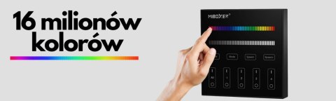 Mi.Light PANEL naścienny 4-STREFOWY RGB+WW+CW | czarny