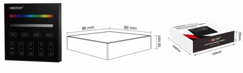 Mi.Light PANEL naścienny 4-STREFOWY RGB+WW+CW | czarny