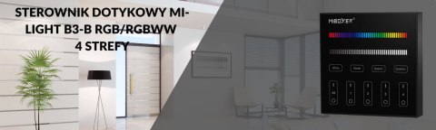 Mi.Light PANEL naścienny 4-STREFOWY RGB+WW+CW | czarny