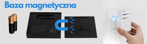 Mi.Light PANEL naścienny 4-STREFOWY RGB+WW+CW | czarny