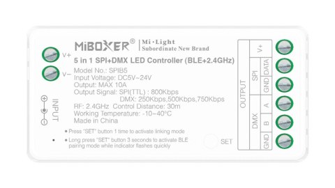 Miboxer sterownik do taśma LED cyfrowa digital IC SPIB5 5in1 SPI Bluetooth+RF LED