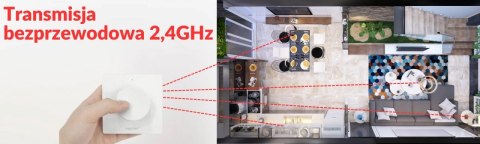 PANEL MONO/CCT NAŚCIENNY, POKRĘTŁO, CZARNY CR2032 K1-B