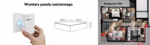 PANEL naścienny 4-STREFOWY MONO | czarny
