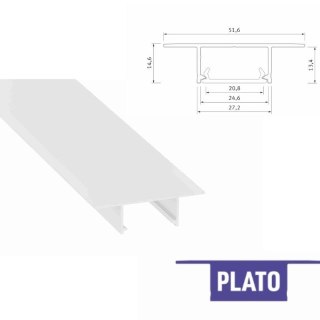 PROFIL LUMINES PLATO WPUSZCZANY - BIAŁY 1M