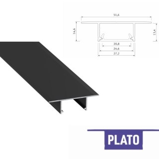 PROFIL LUMINES PLATO WPUSZCZANY - CZARNY 2M