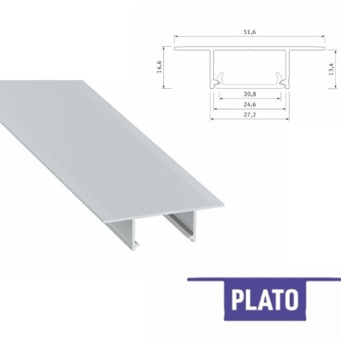 PROFIL LUMINES PLATO WPUSZCZANY - SREBNY 1M