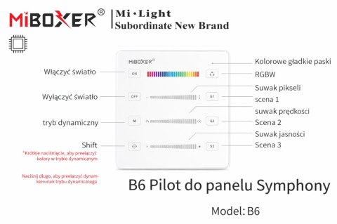 Panel B6 SPI dotykowy sceniczny do taśm LED cyfrowych biały (SPIR3, SPIR3-M)