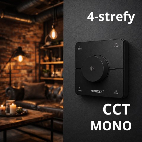 Panel naścienny MONO/CCT K0S-B czarny 4-strefowy