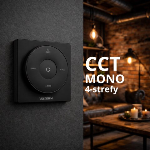 Pilot naścienny do taśm LED MONO i CCT K2-B czarny 1-strefowy