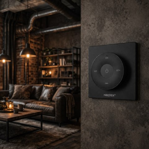 Pilot naścienny do taśm LED MONO i CCT K2-B czarny 1-strefowy