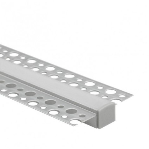 Profil GK 2m srebrny Anodowany podtynkowy klosz mleczny i zaślepki SMD20636EC