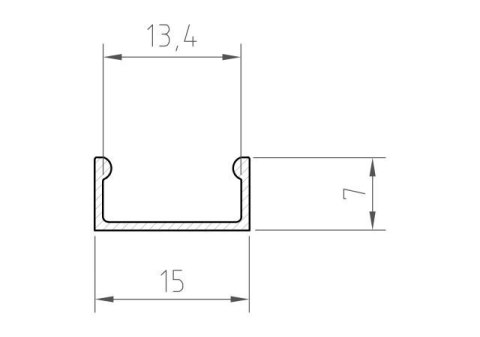 Profil LED aluminiowy P4-1 surowy - 2m