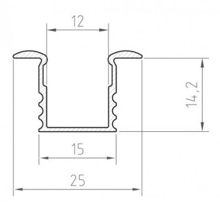 Profil LED wpuszczany P18-1 srebrny - 1m