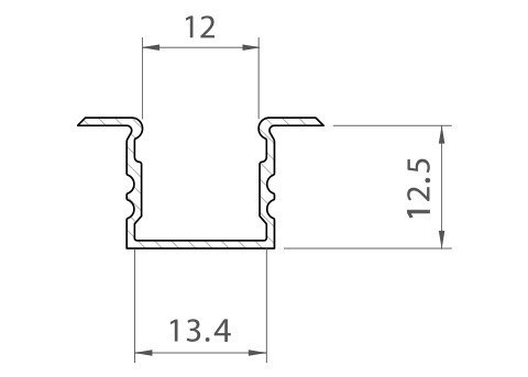 Profil LED wpuszczany P18-2 srebrny - 1m