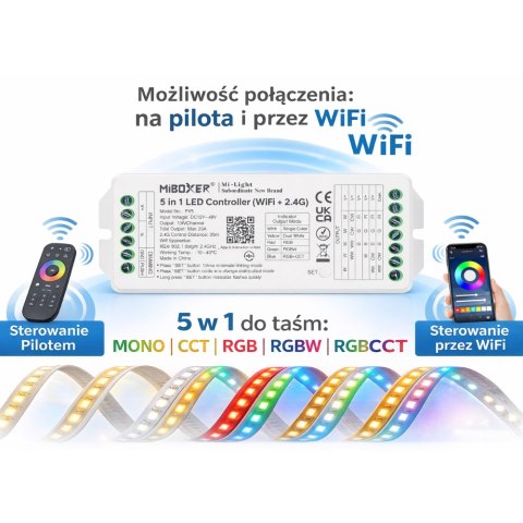 Sterownik PW5 (WI-FI +RF 2.4G) 20A 5in1
