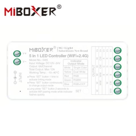 Sterownik SW5 Miboxer to taśm led 5w 1 wifi 2,4G