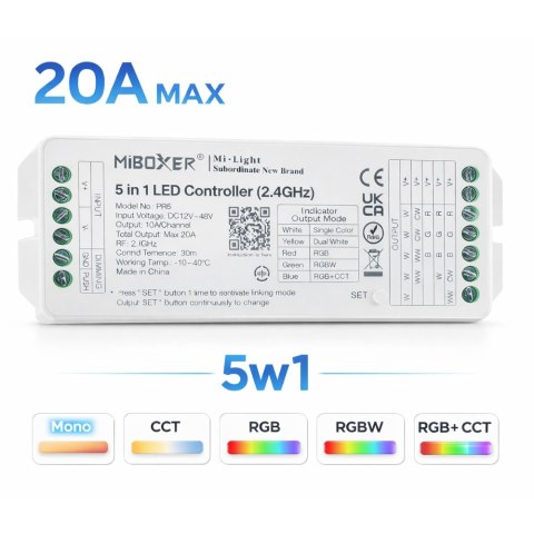 Sterownik do taśm LED PR5 RF 2.4G 20A 5in1 MiBoxer
