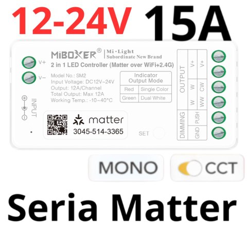 Sterownik do taśm smart home 2w1 WiFi Matter Over SM2