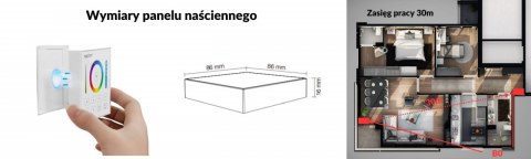 Sterownik naścienny Mi-Light B0 RGB+CCT