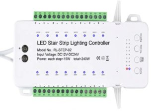 Sterownik schodowy 12-24V 240W 16 schod. 2 czujki PIR