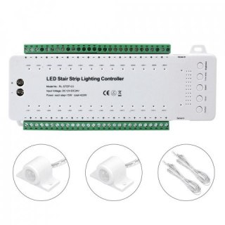 Sterownik schodowy 12-24V 240W 28 kan. 2 czujki PIR