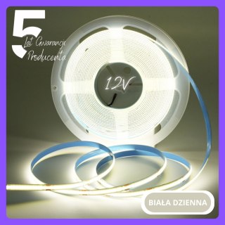 Taśma LED COB 12V 1 metr Biała Dzienna 9W ip20 480