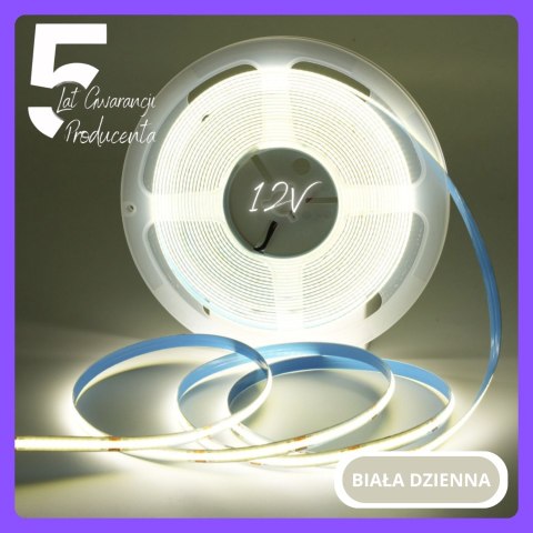 Taśma LED COB 12V 1 metr Biała Dzienna 9W ip20 480
