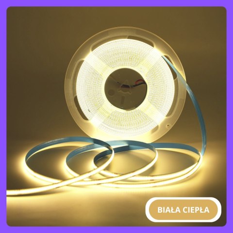 Taśma LED COB 12V 1 metr Ciepła 9W ip20 480