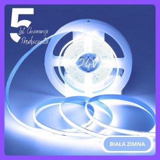 Taśma LED COB 24V 1 metr Zimna 9W ip20 480