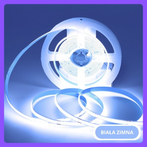 Taśma LED COB 24V 1 metr Zimna 9W ip20 480
