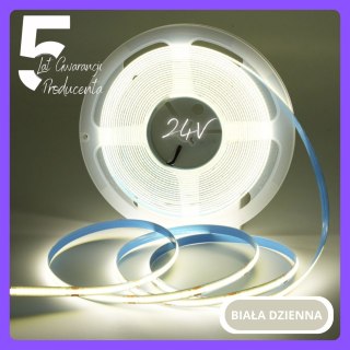 Taśma LED COB 24V 1 metr biała dzienna 9W ip20 480