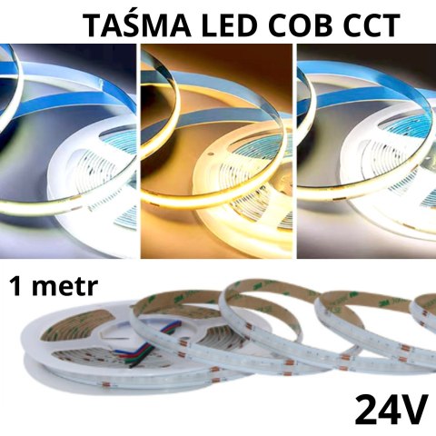 Taśma LED COB CCT 24V z ciepła zimna dzienna